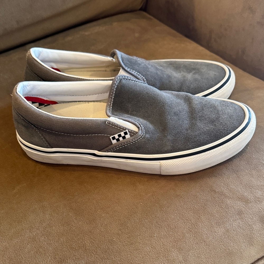 Vans Gray Suede Slip-On Sneakers